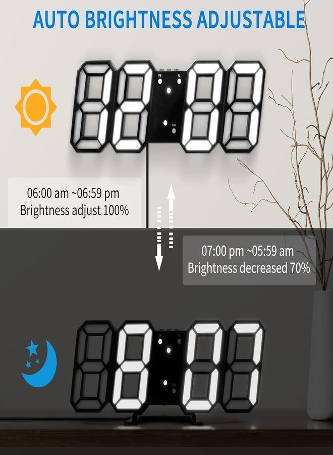 NIRVITTHAL 3D LED Digital Wall Clock for Home, Alarm Clock Table Clock Wall Hanging, Easy to Read at Night-Plastic for Home Office (Black) - Image 5